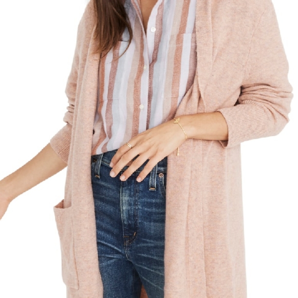 NWT madewell KENT CARDIGAN SWEATER IN HEATHER CARNATION - Picture 2 of 5
